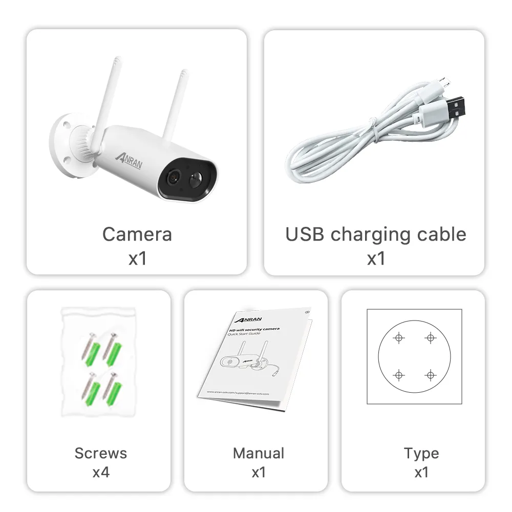 Anran Outdoor 3MP 2K Smart PIR Human Detection IP Video Wireless Home Wifi CCTV Security Solar Network Camera