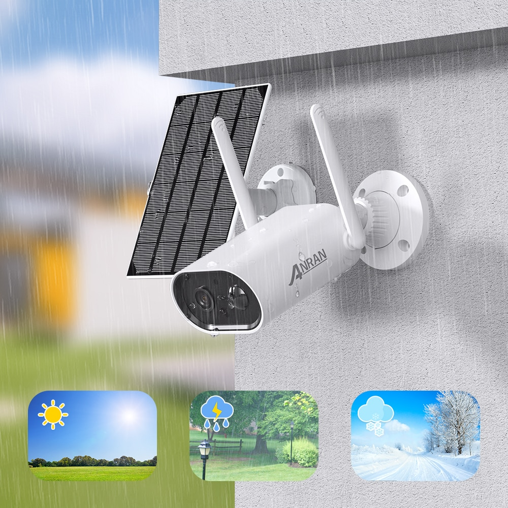 Anran Outdoor 3MP 2K Smart PIR Human Detection IP Video Wireless Home Wifi CCTV Security Solar Network Camera