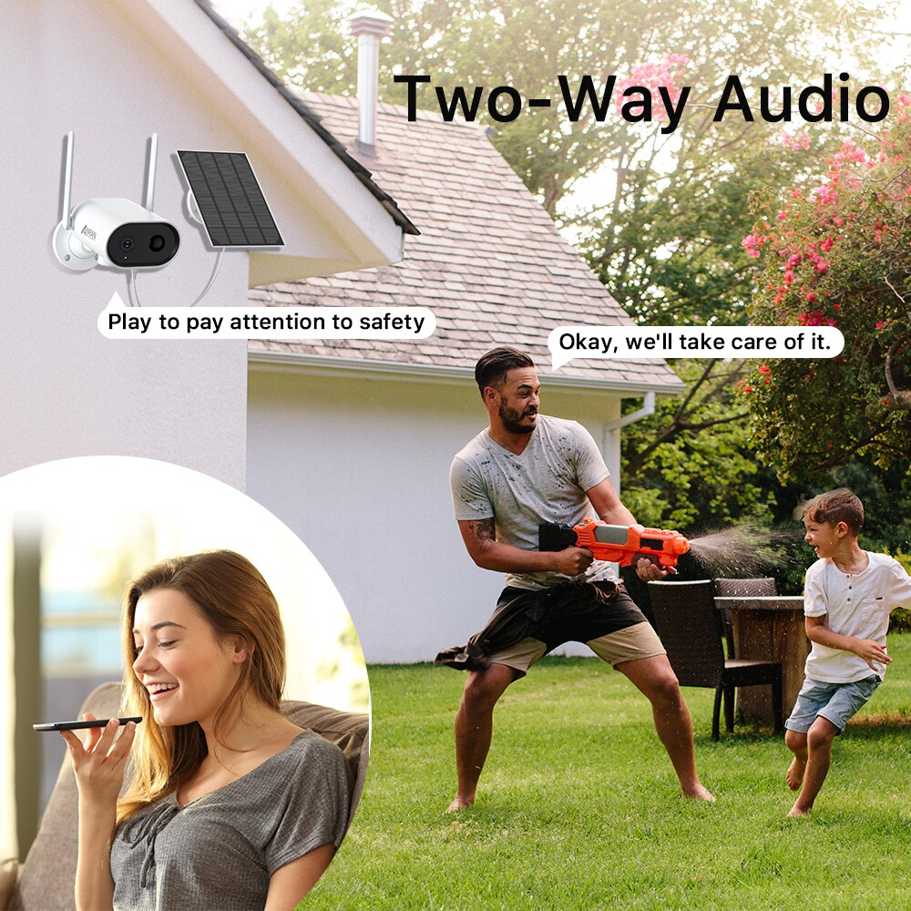 Anran Outdoor 3MP 2K Smart PIR Human Detection IP Video Wireless Home Wifi CCTV Security Solar Network Camera