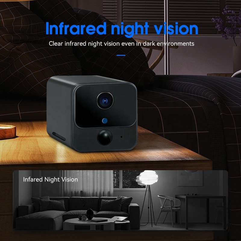 Anywii Battery Powered Wide Angle Wireless Mini Camera PIR Detection Two Way Talk Battery Security mini Camera