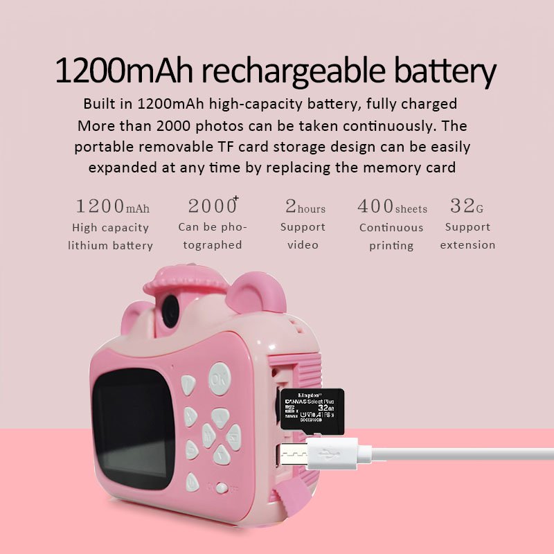 Children Camera 1080P Full Hd Mini Photo Video Print Digital Camera Gifts Toys Kids Instant Print Camera