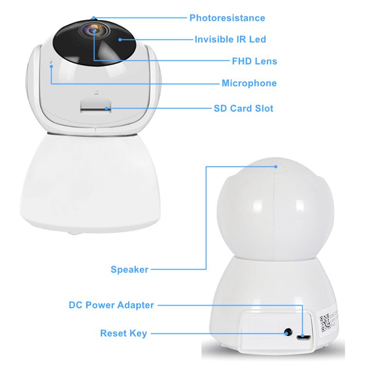 1MP 3MP V380 camera Auto tracking Two way Audio indoor camera Mini Camera WIFI