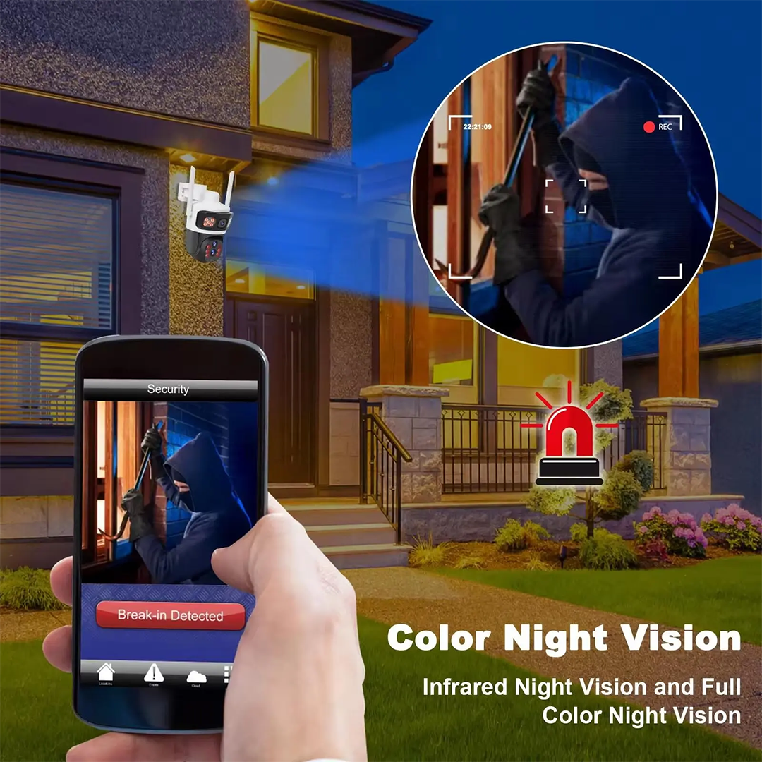 Outdoor V380pro 3lens 10X Zoom Wireless 4G PTZ Camera Auto Motion Tracking CCTV Solar Battery Powered Security Camera