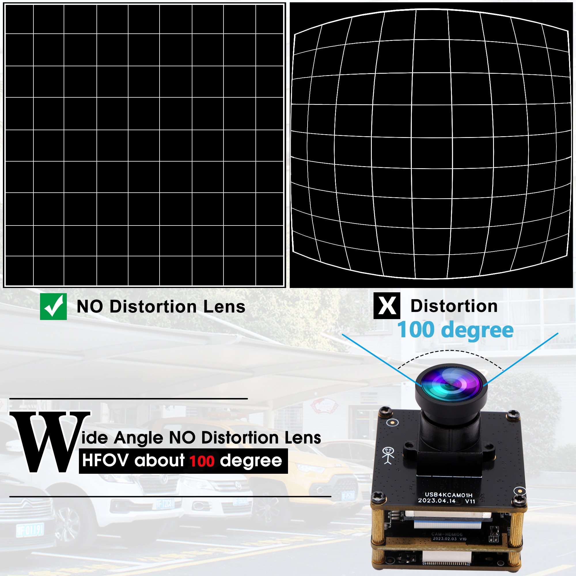 ELP H.264 No Distortion 95degree Digital Zoom CCTV PC Camera 4K 30FPS IMX415 CMOS USB Webcam UHD 3840X2160 Mini Camera