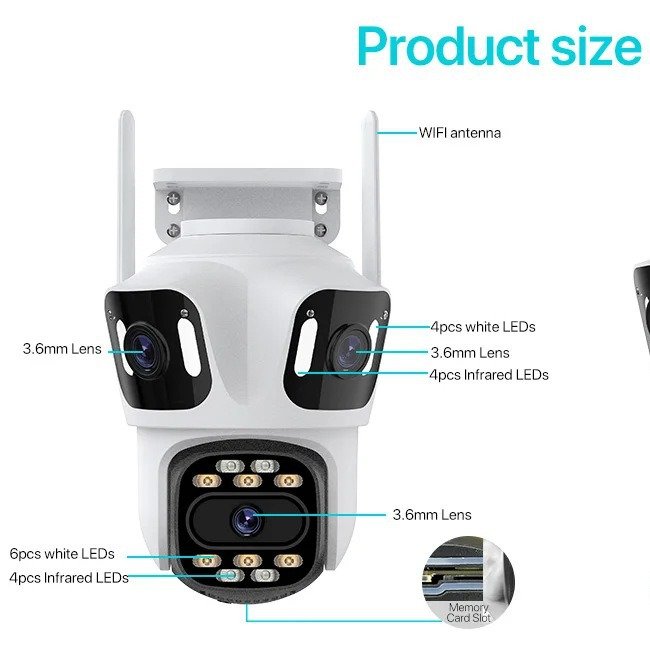 Waterproof 8MP CCTV 4K Wifi Smart Outdoor Wireless Indoor Network Camera Dual Ball Machine Linkage Security Camera