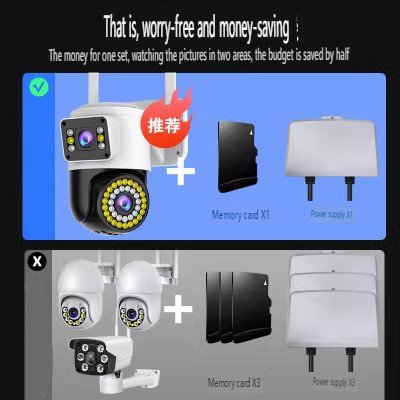 2024 new dual-lens dual-screen 2 million high-definition surveillance camera voice intercom panoramic night vision camera