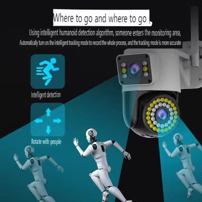 2024 new dual-lens dual-screen 2 million high-definition surveillance camera voice intercom panoramic night vision camera