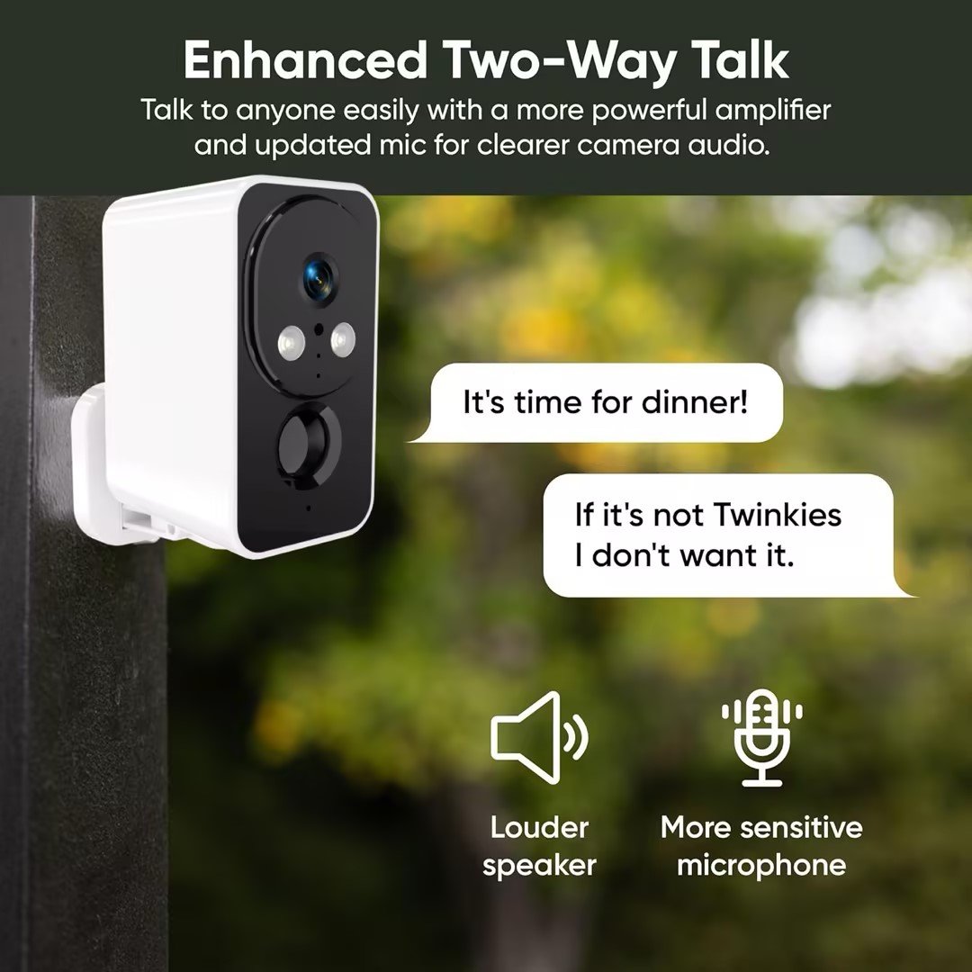Battery Cam 2K Wi-Fi Smart Home Security Camera Use Motion Activated Spotlight Color Night Vision Indoor/Outdoor Network camera