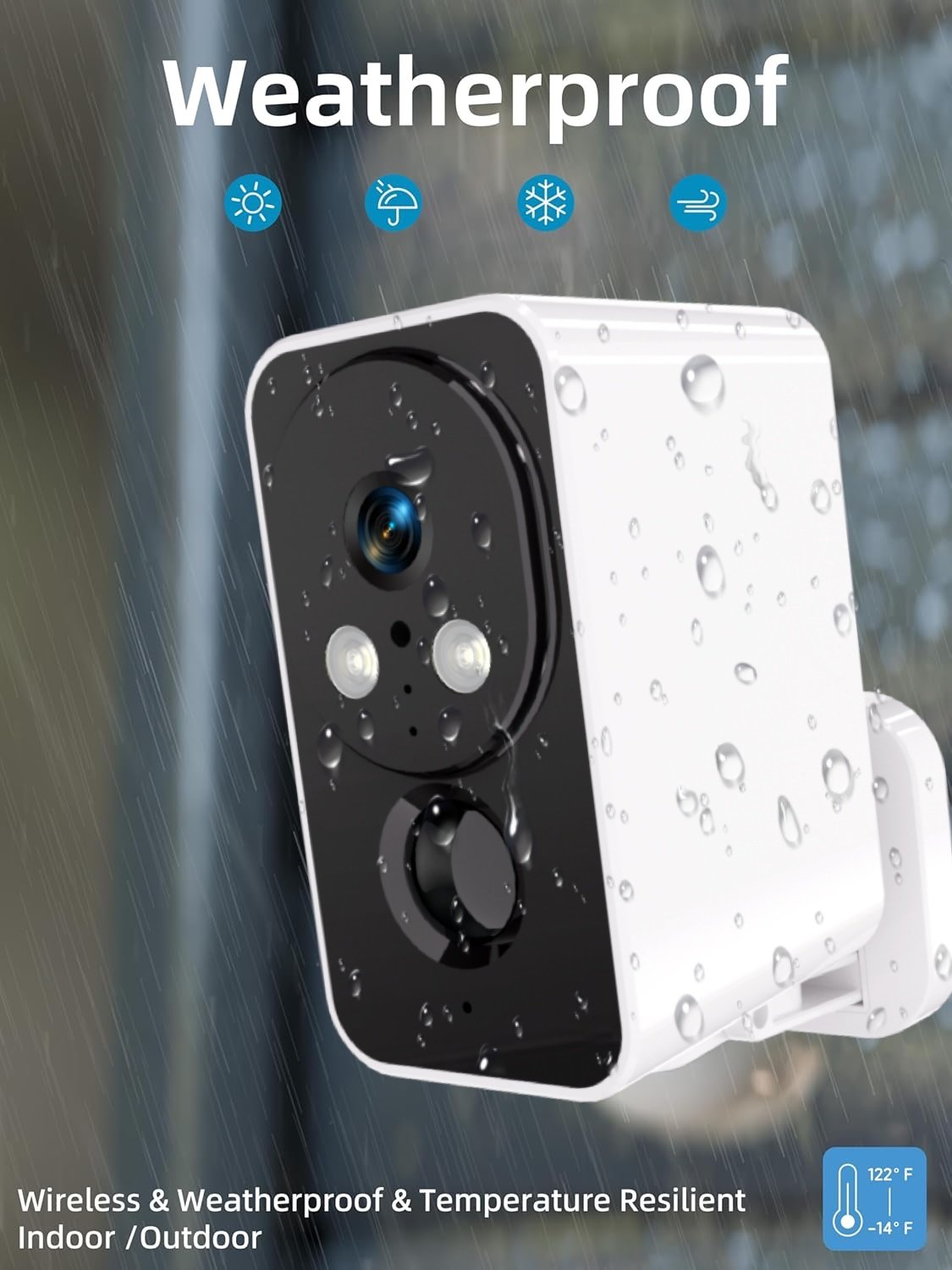 Battery Cam 2K Wi-Fi Smart Home Security Camera Use Motion Activated Spotlight Color Night Vision Indoor/Outdoor Network camera