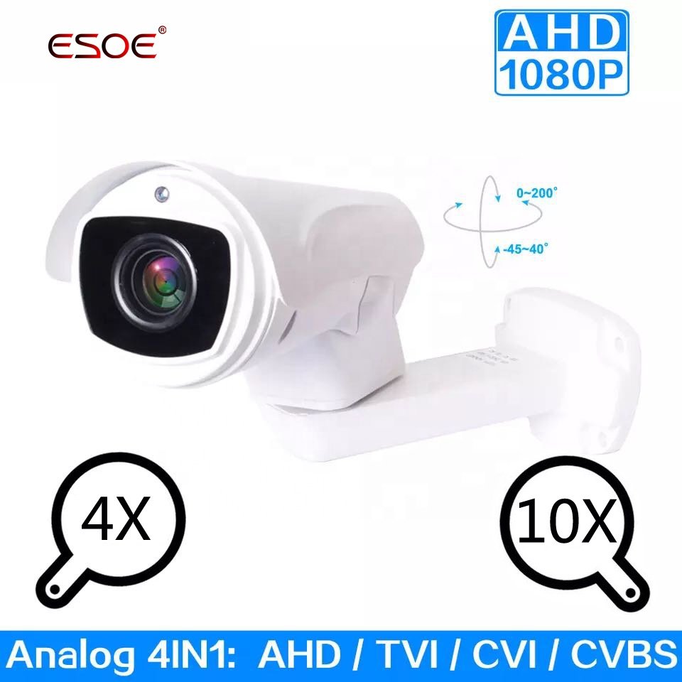 4 in 1 analog HD 4X 2MP 1080P Outdoor waterproof IP66 Optical Zoom IR CCTV Security AHD 10X mini Bullet ptz camera