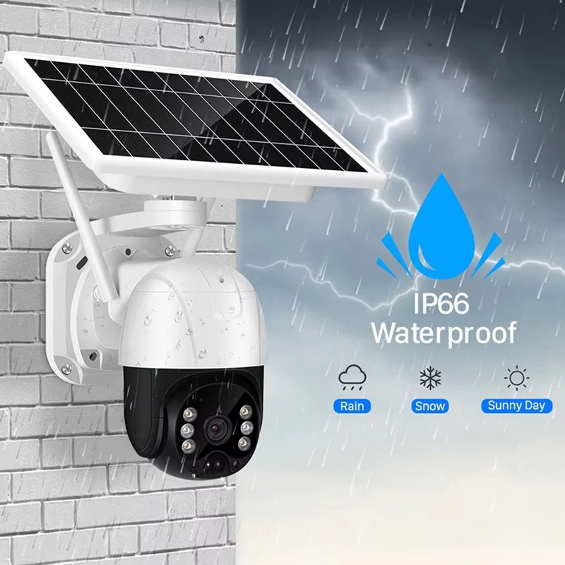 ABQ ICSEE Outdoor Wireless PTZ IP security Solar camera Icsee 4MP Audio NIGHT VISION Wifi Panel Battery Power CCTV Solar Camera