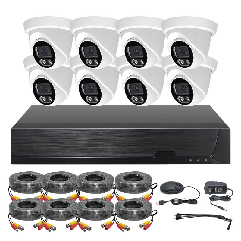 8CH 1080N 8 1080P TVI/CVI/AHD/CVBS Full Color Analog Camera DVR Kit