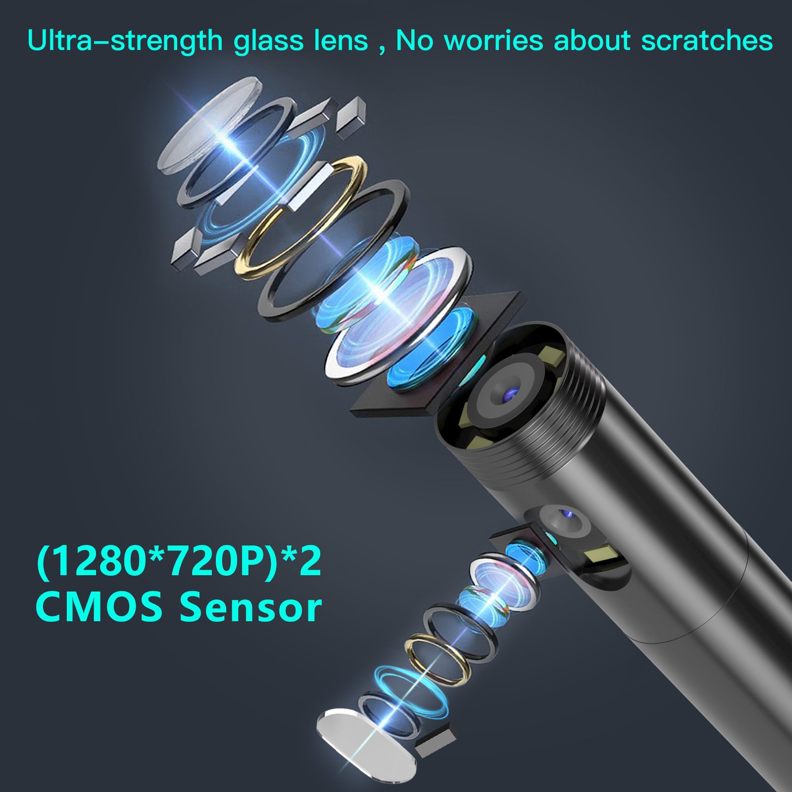 4 IN1 Dual Endoscope Inspection Camera Compatible with IOS & Android System for Smartphone iPad iPhone & Mini for Outdoor Use