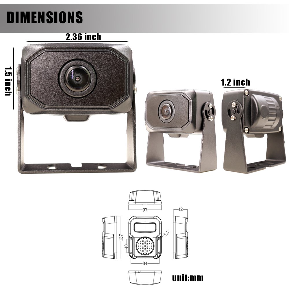 Heavy Duty Vehicle AI Pedestrian Detection 1080P AHD Front Rear BSD Camera with AHD or CVBS Analog Video Output Switch