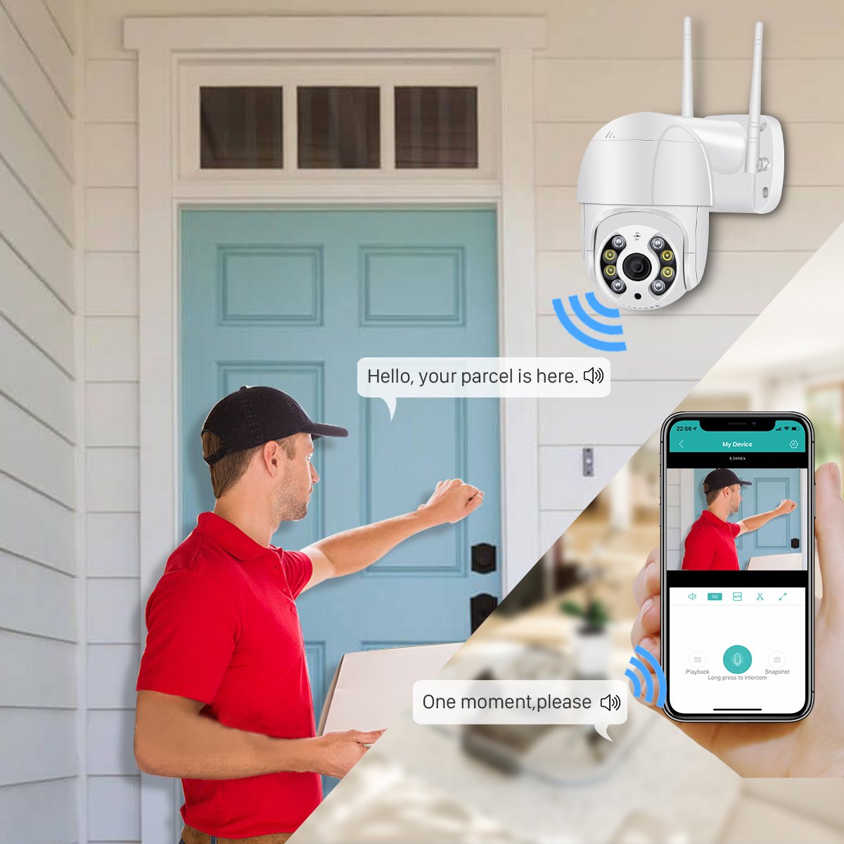 4K 8MP CCTV IP Camera Smart Wifi PTZ Camera 5x Digital Zoom AI Human Detection Wireless Home Security Protection iCsee Cctv Cam