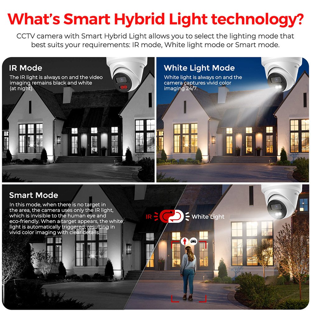 Original Hikvison Smart Hybrid Light 2MP 4MP 6MP 8MP 4k Dome Bullet Turret Poe Cctv Ip Security Network Camera