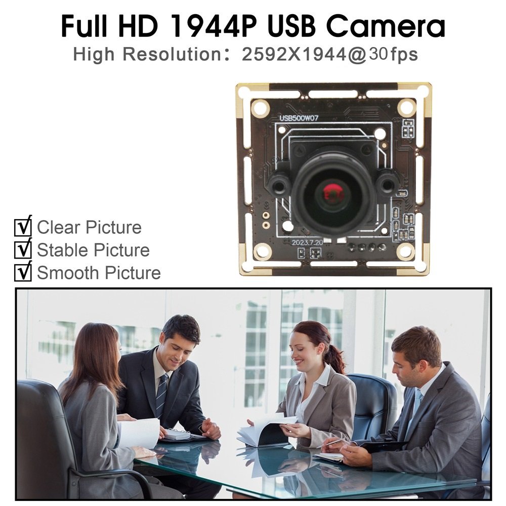 ELP 5MP M12 3.6 Lens USB Camera 2592x1944 30fps IMX335 Webcam Mini Module Camera for Android,Mac,Linux,Windows Clear Video Image