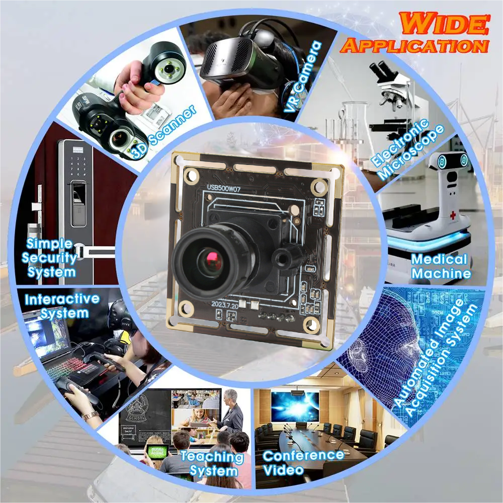 ELP 5MP M12 3.6 Lens USB Camera 2592x1944 30fps IMX335 Webcam Mini Module Camera for Android,Mac,Linux,Windows Clear Video Image