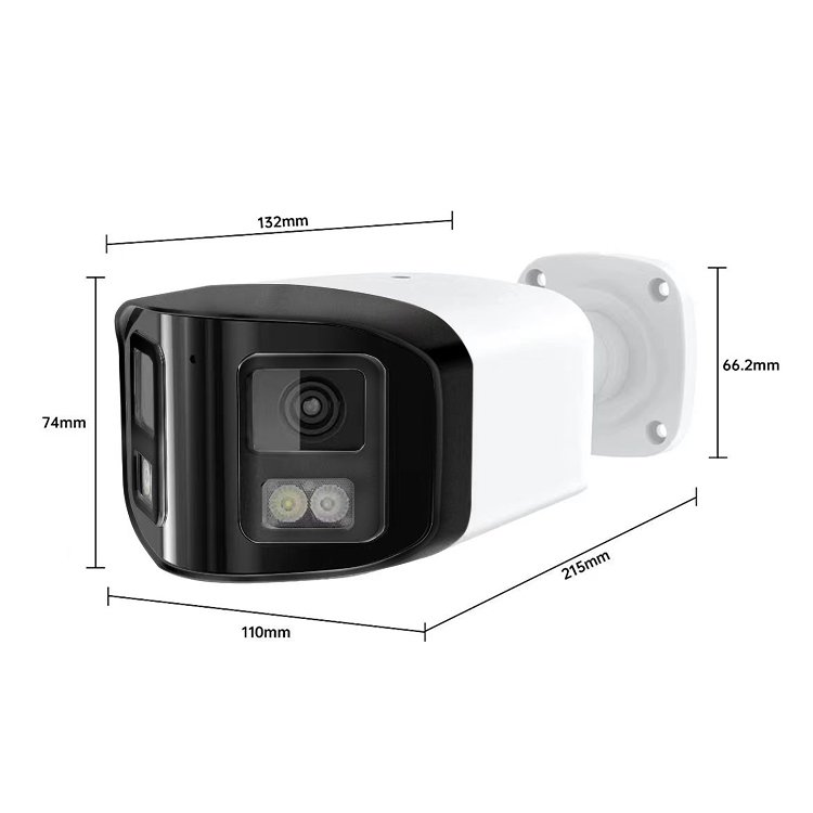 4MP Dual Lens 180 Degree Panoramic Hik Compatible IP PoE Security Camera ColorVu IP66 Two way Audio Outdoor CCTV Bullet Camera