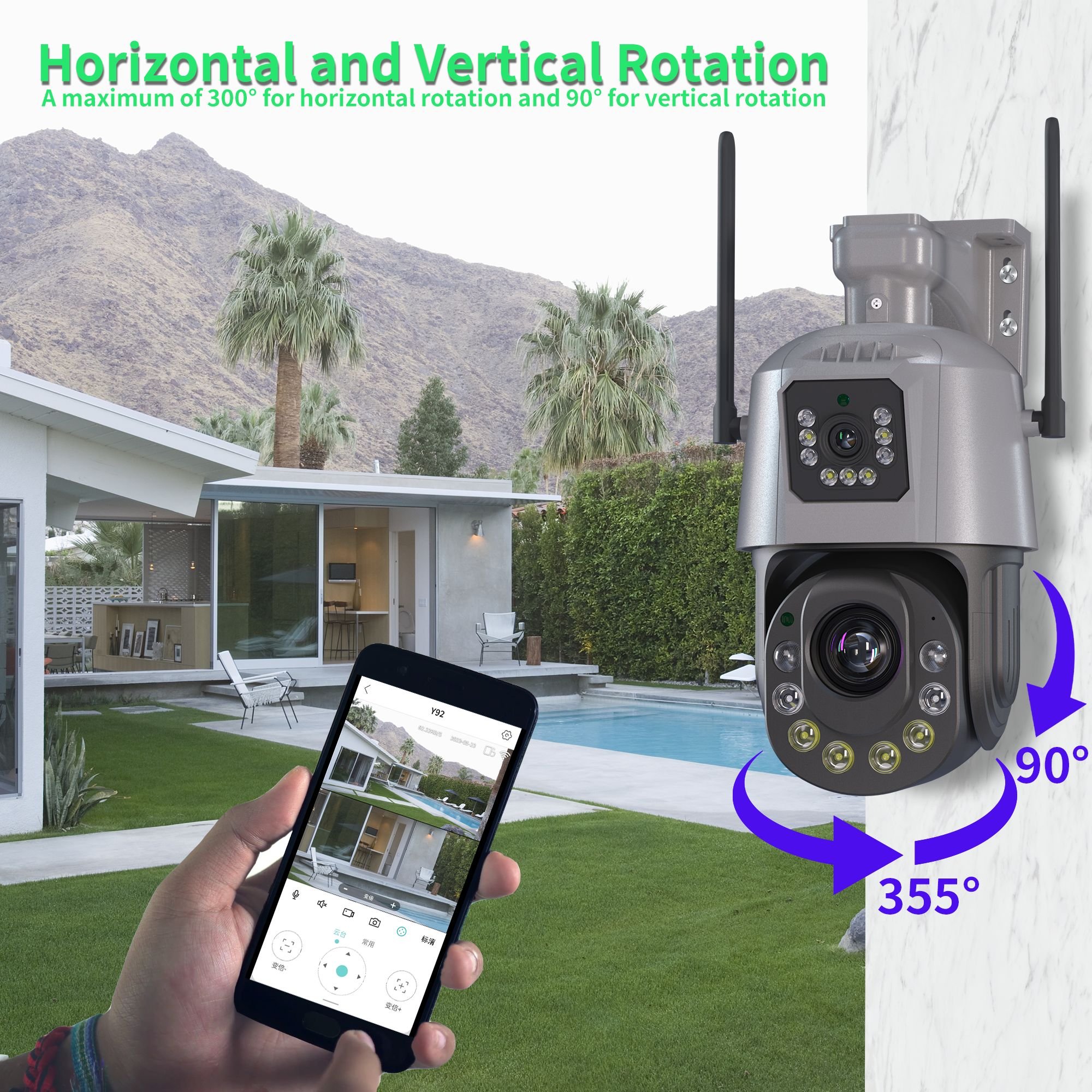 Wireless Cctv 4k 50x Starlight Ir Ptz Camera Outdoor Dual Lens Double Ball Machine Security Viewerframe Mode Network Ip Camera