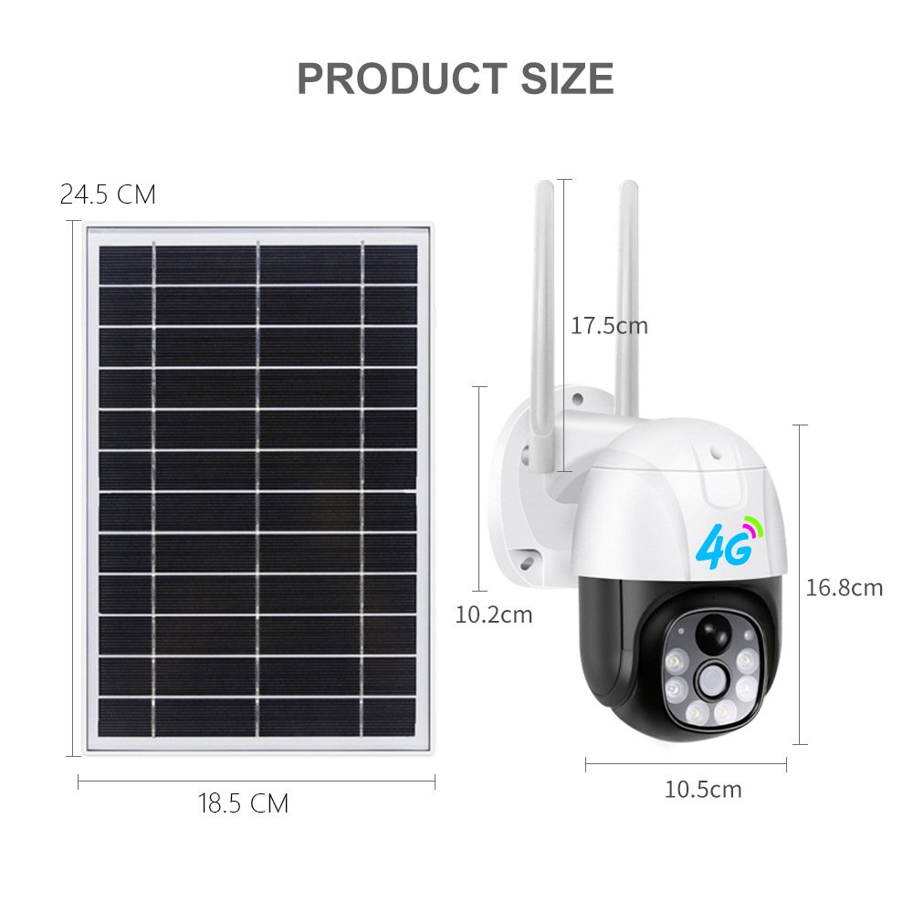 V380 Pro 2MP Solar Panel Battery Power IP Camera PIR WIFI Network Security Camera Waterproof Outdoor GSM SIM Card PTZ 4G Camera