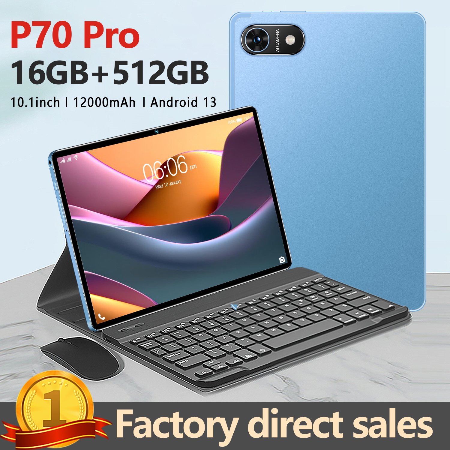 Android tablet 10 inch tablet and keyboard 16GB RAM 512GB Android 12 dual analog 4G 8MP camera 8000mAh tablet