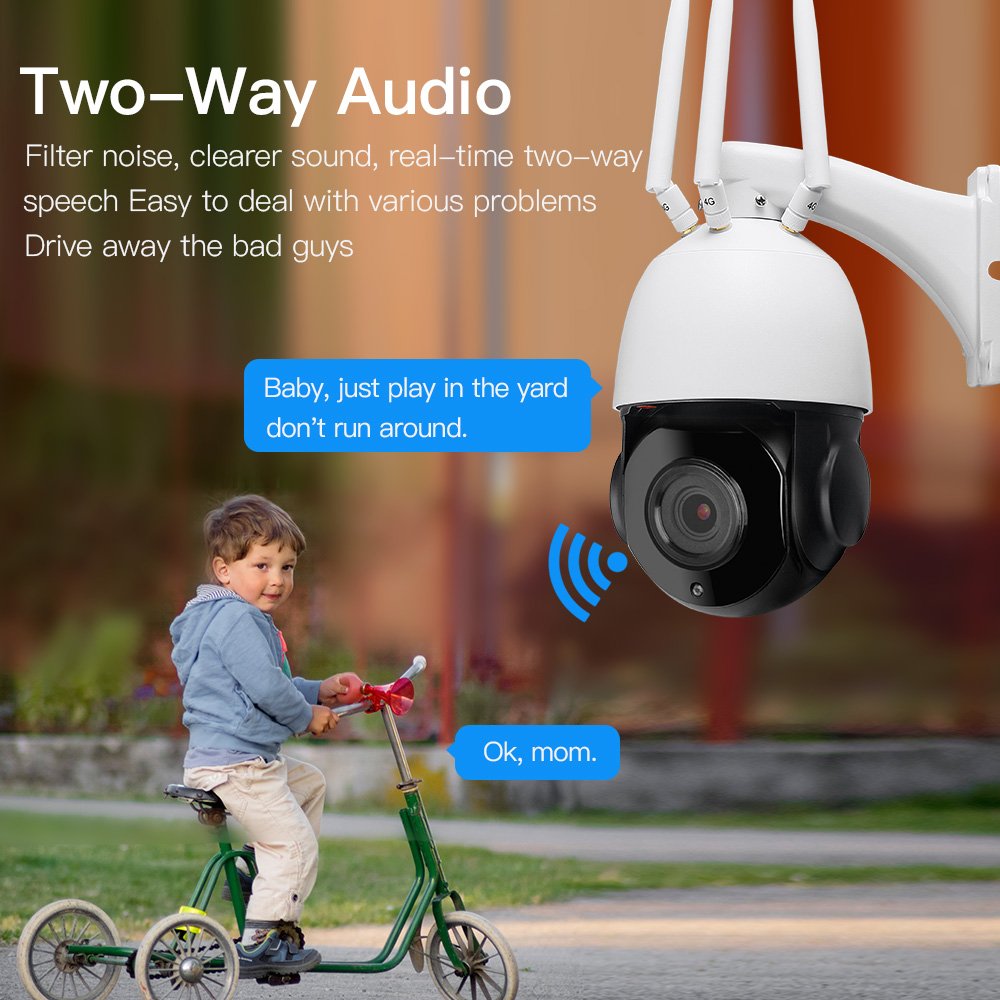 2MP 5MP 30X Optical Zoom Ptz 2Way Audio Video Network Security Ip Cctv Wifi 4G Camhi App Mobile Phone Camera Zooming Lens