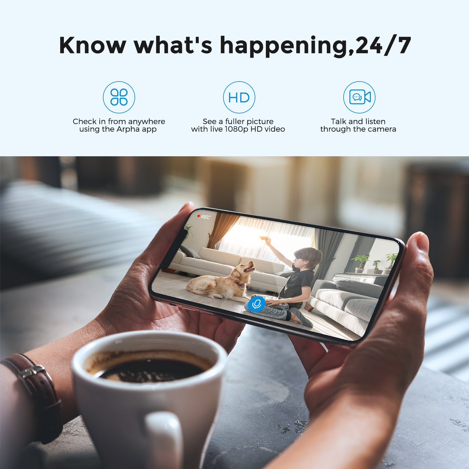 Arpha K03-A 1080p Hd Webcam Wifi Mini Ip Camera Tuya Camera Surveillance Camera H.264 Home Security Indoor Cloud Wireless Indoor