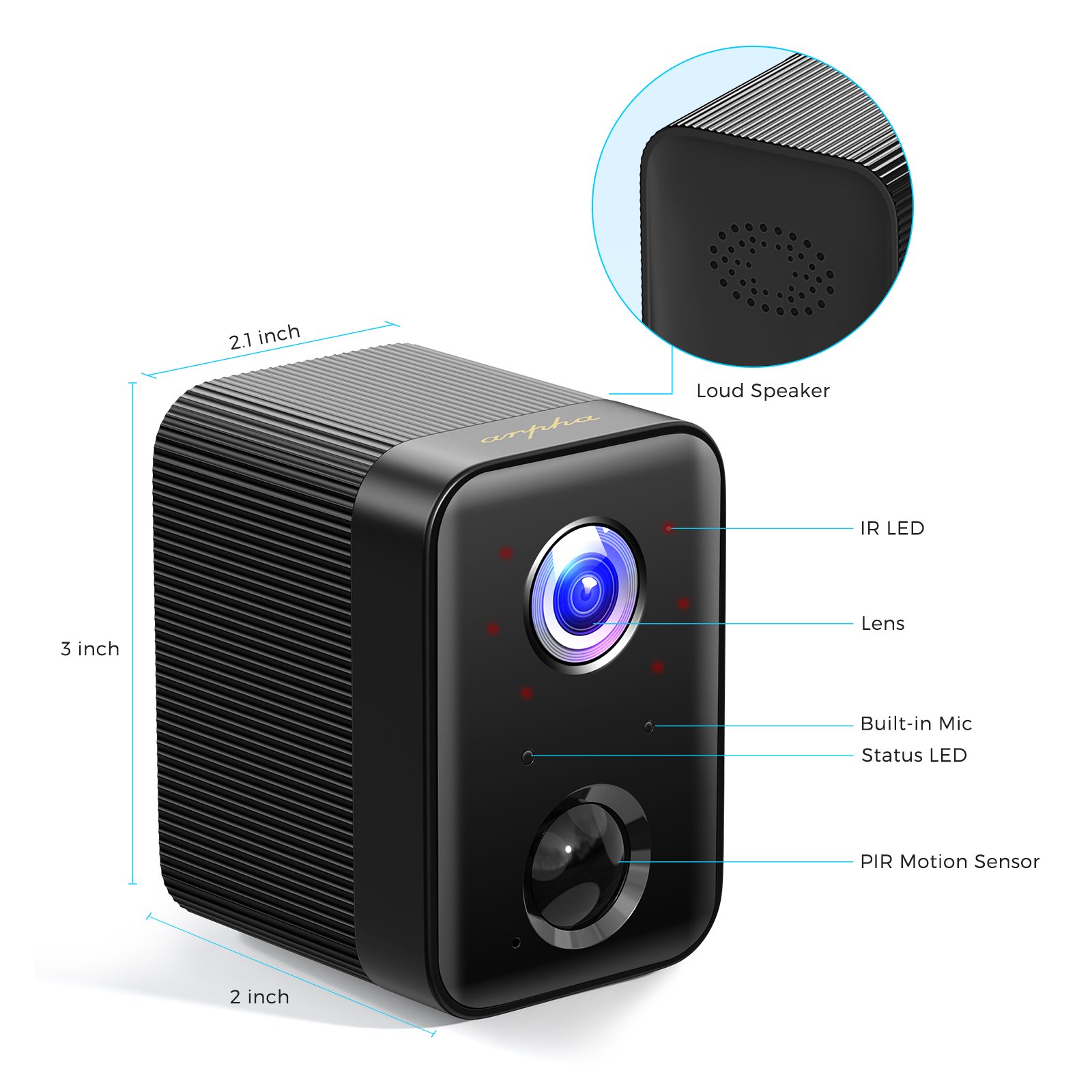 Arpha K03-A 1080p Hd Webcam Wifi Mini Ip Camera Tuya Camera Surveillance Camera H.264 Home Security Indoor Cloud Wireless Indoor