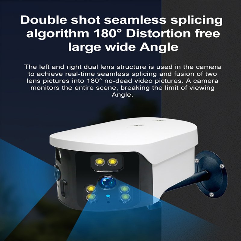 Wistino 8MP outdoor wifi ptz camera outdoor dual lens PIR alarm push color night vision security network camera