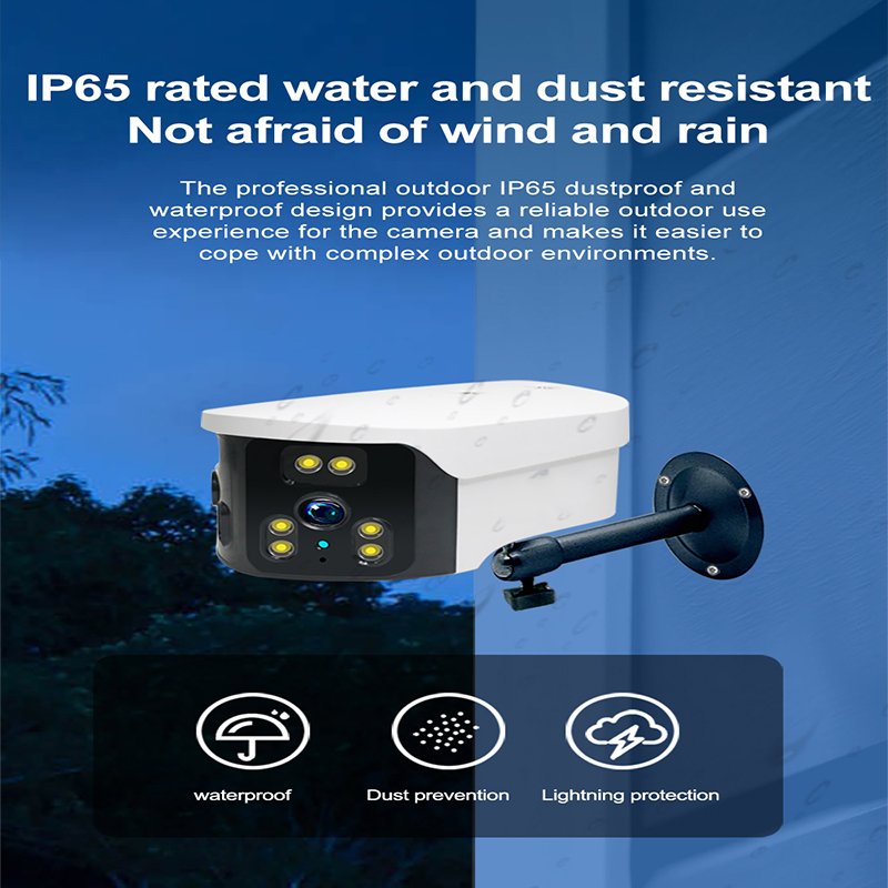 Wistino 8MP outdoor wifi ptz camera outdoor dual lens PIR alarm push color night vision security network camera