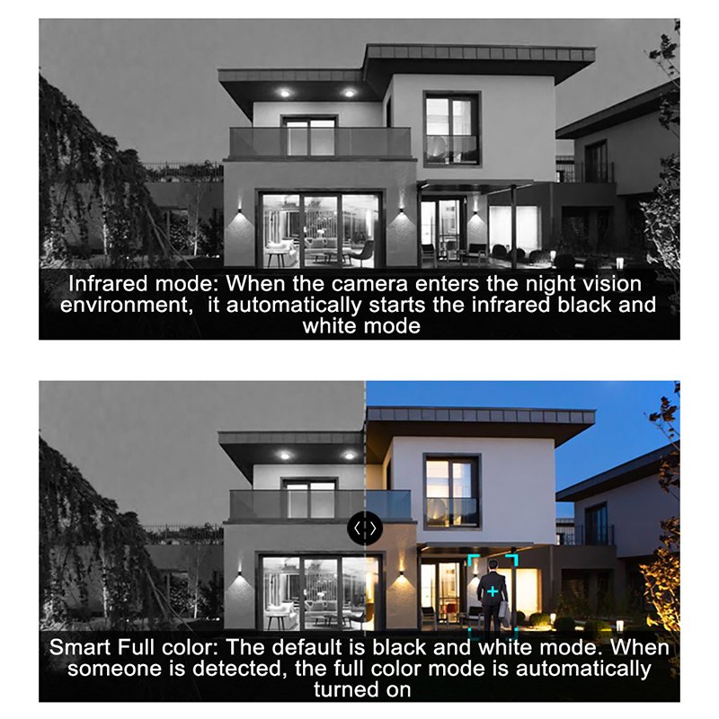 Wistino 8MP outdoor wifi ptz camera outdoor dual lens PIR alarm push color night vision security network camera