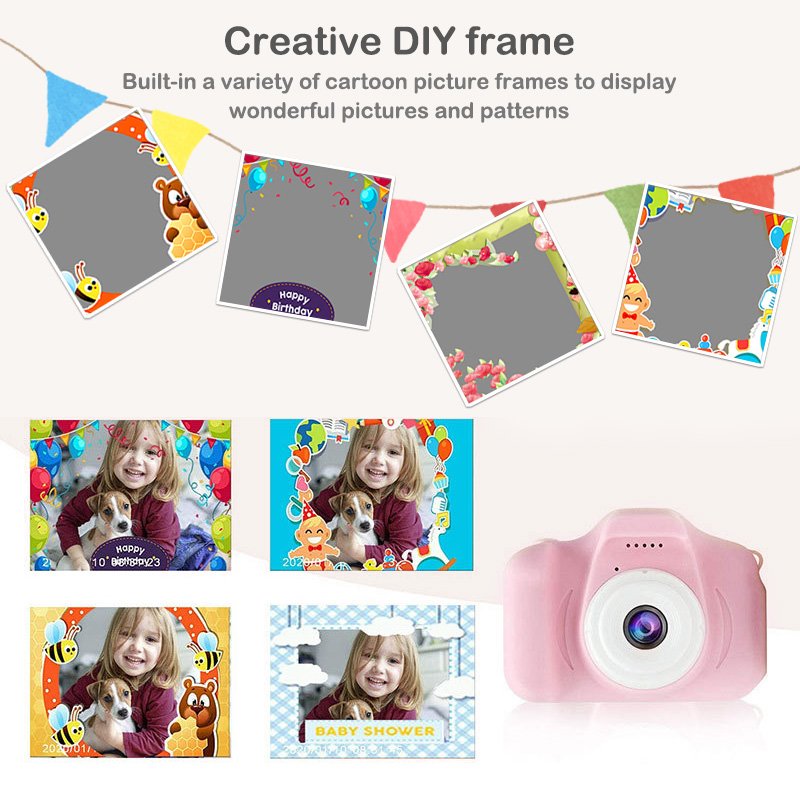 Children's Camera Waterproof 1080P HD Screen Camera Video Toy 8 Million Pixel Kids Cartoon Cute Camera Outdoor Photography Toy
