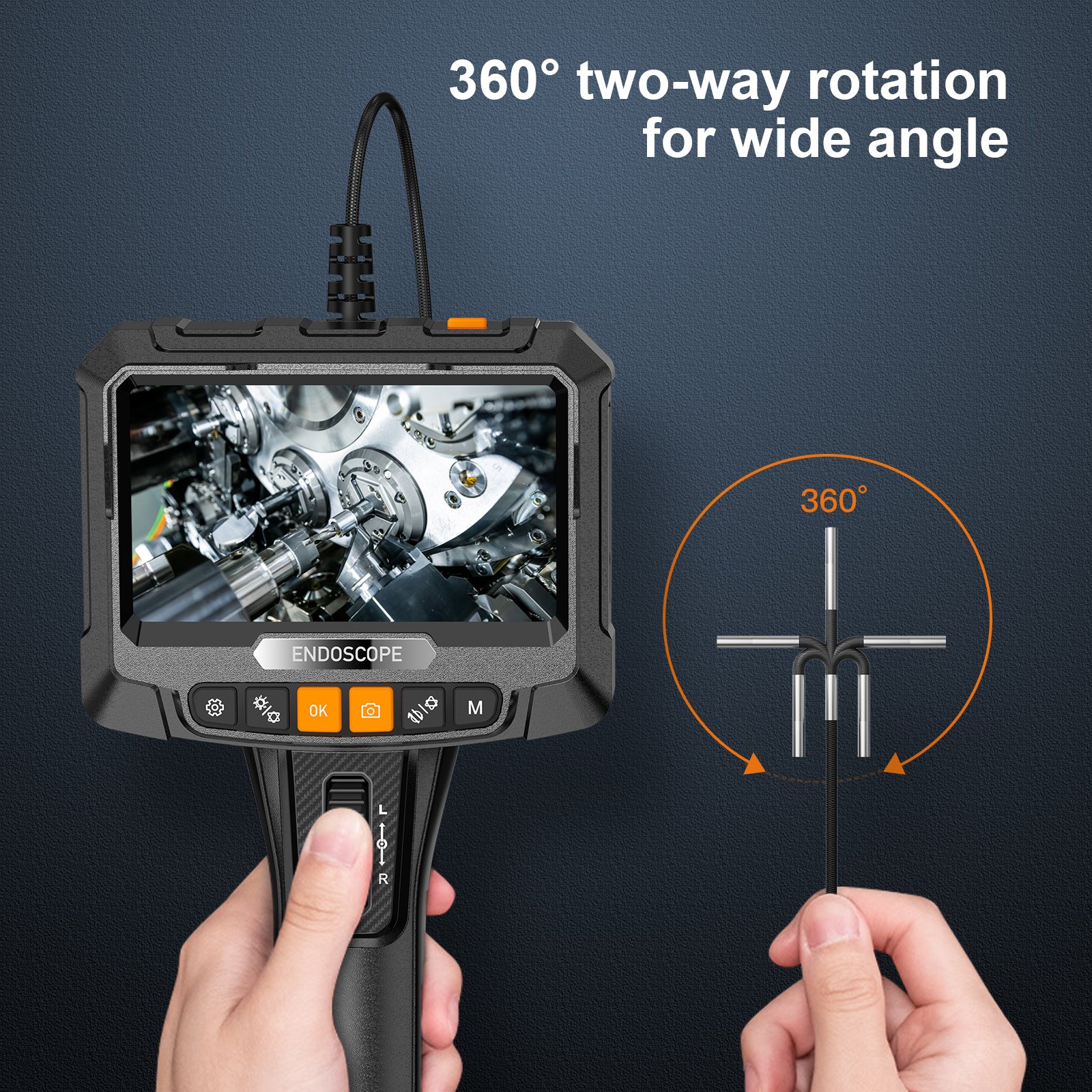 S10 3.9mm 2m endoscope two ways 360 degree waterproof industrial articulating borescope steering endoscope camera