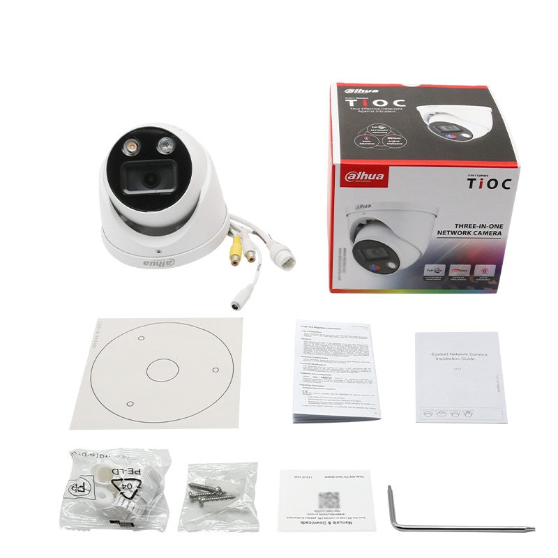 OEM Da hua 5MP Smart Dual Light Active Deterrence Tioc 2.0 Fixed-focal Eyeball WizSense Network Camera IPC-HDW3549H-AS-PV
