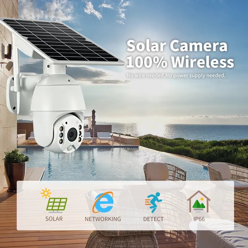 3.7W Solar Panel 4MP WiFi Solar CCTV PTZ Camera Outdoor iCSee 1080P Wireless Solar Security WiFi Battery Power Network Camera