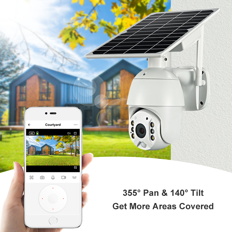 3.7W Solar Panel 4MP WiFi Solar CCTV PTZ Camera Outdoor iCSee 1080P Wireless Solar Security WiFi Battery Power Network Camera