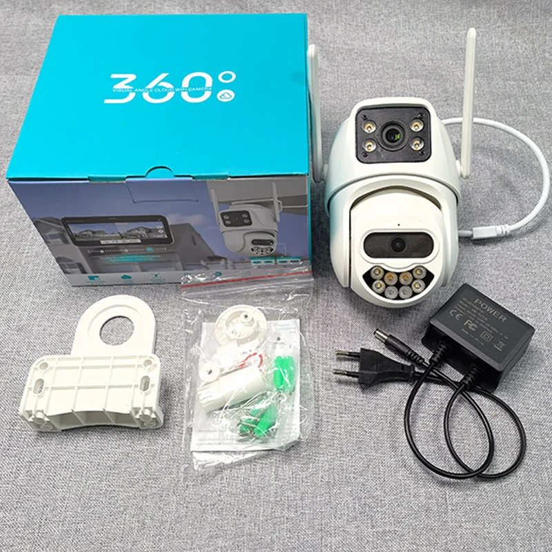 Dual Lens 6Mp AI Human Detection PTZ Wi-Fi Waterproof Outdoor Security IP Camera Dual Screens Indoor Network Camera Night Vision