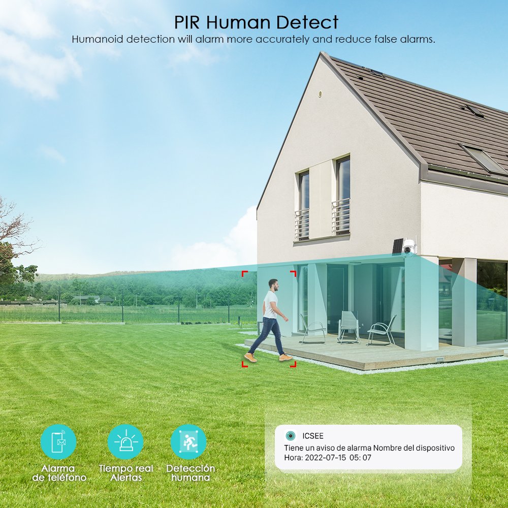 XMEYE ICSEE Outdoor WiFi Wireless IP Security Camera Indoor Application 128 Memory CMOS Solar Powered Network Technology CCTV