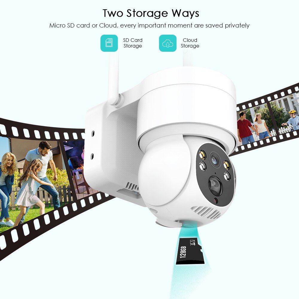 XMEYE ICSEE Outdoor WiFi Wireless IP Security Camera Indoor Application 128 Memory CMOS Solar Powered Network Technology CCTV