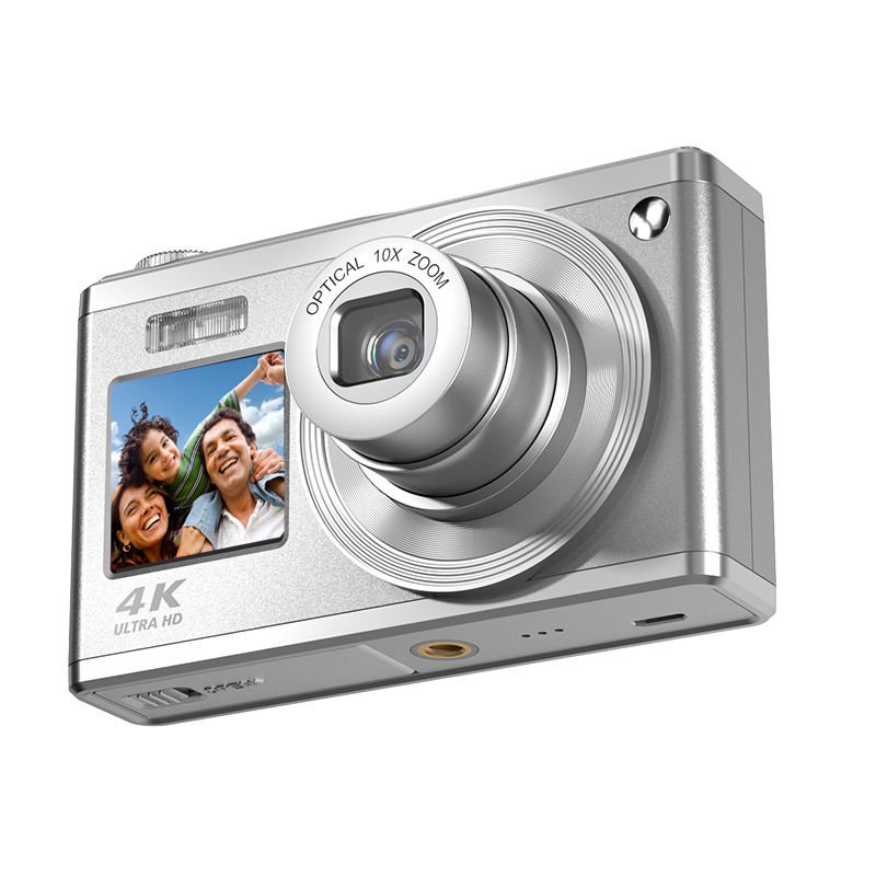 4K 50MP 10X Optical Zoom Camera Full HD Video Recorder Selfie Dual Screens for Vlogging Sports Traveling Home Videos