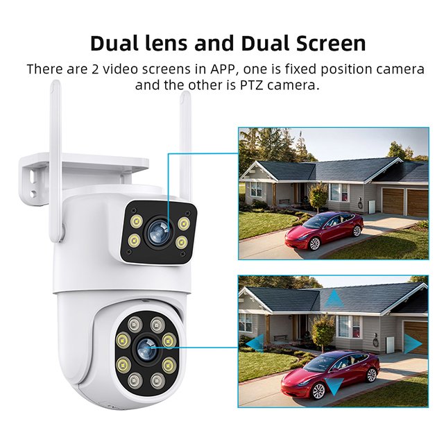 A30 ICSEE 4K 6MP IP Camera Wireless Outdoor Dual Lens Ai Human Detect Auto Tracking IP66 Surveillance CCTV Network Camera