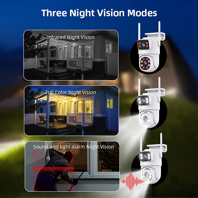 A30 ICSEE 4K 6MP IP Camera Wireless Outdoor Dual Lens Ai Human Detect Auto Tracking IP66 Surveillance CCTV Network Camera