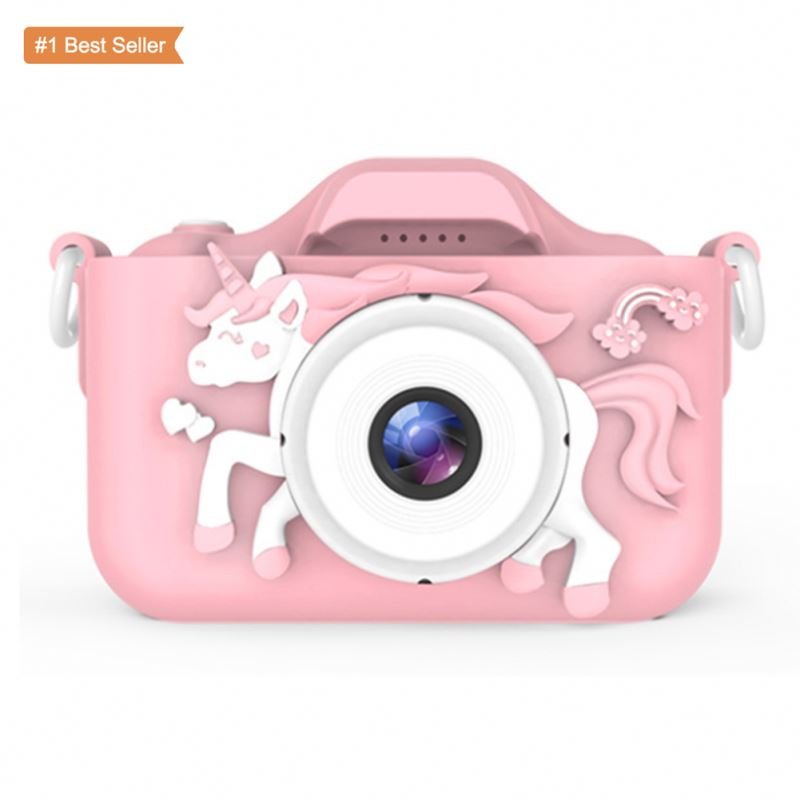 Jumon Cute Toys Horse Mini Digital Camera HD IPS Screen Cameras Toy Children Boys Girls Birthday Gifts Unicorn Kids Camera