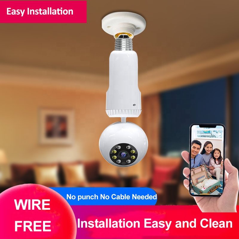 QZT Bulb Shape IP Camera 1080 HD Indoor Network Camera Wireless Connect CCTV Camera