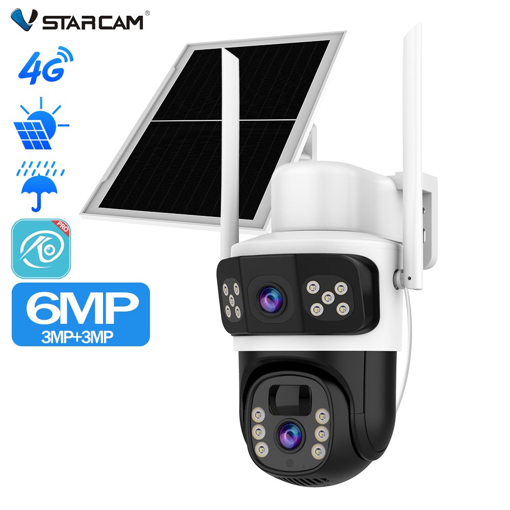 VStarcam 6MP Smart Human Detection Security Camera Two-Way Voice Outdoor CCTV Camera IP66 4G Solar Powered Camera
