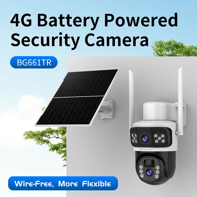 VStarcam 6MP Smart Human Detection Security Camera Two-Way Voice Outdoor CCTV Camera IP66 4G Solar Powered Camera