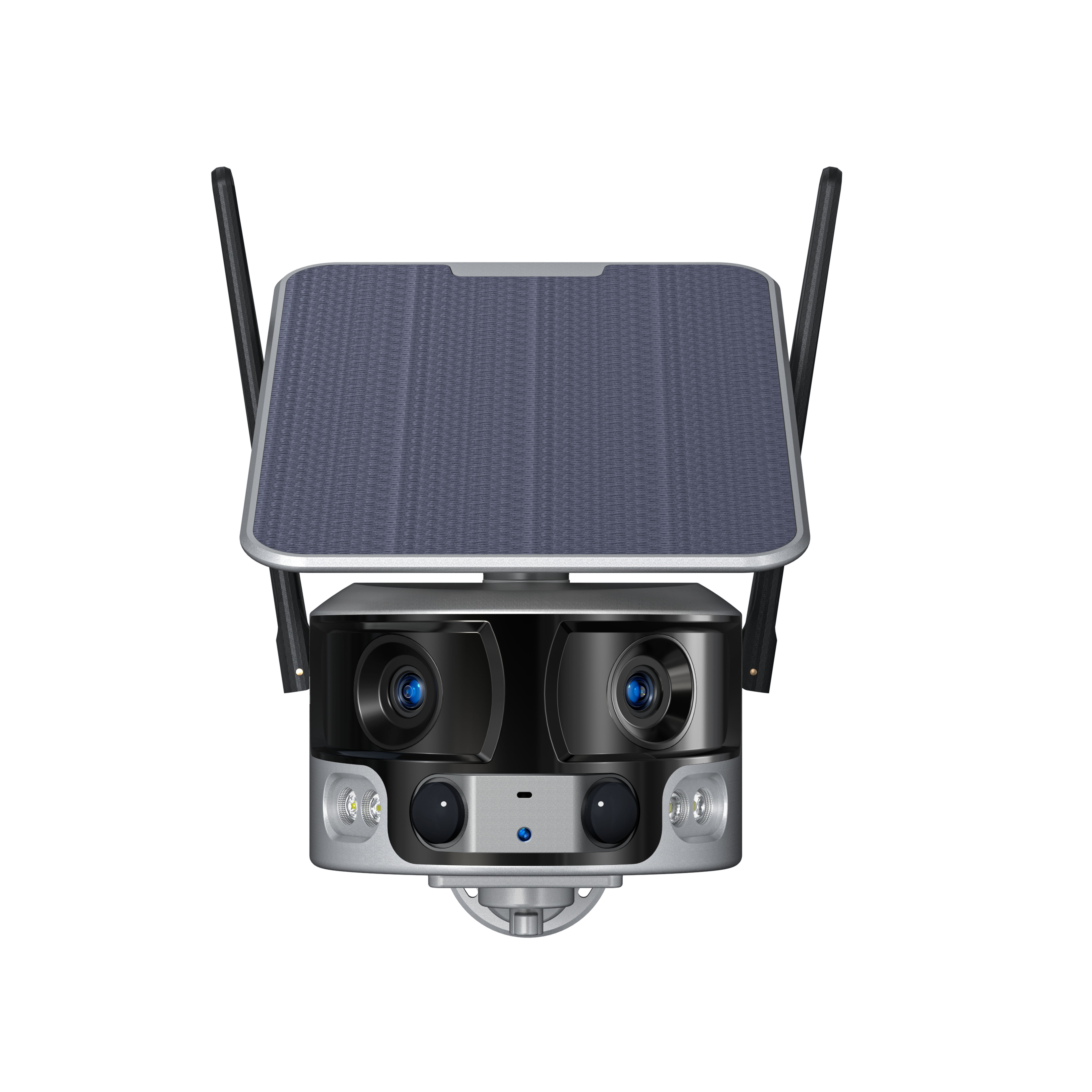 4K 8MP(4MP*2) Dual Lens 180 Degree Wide Angle Solar Power Wifi Network Camera Wi-fi H.265 Wireless Solar Camera Security System