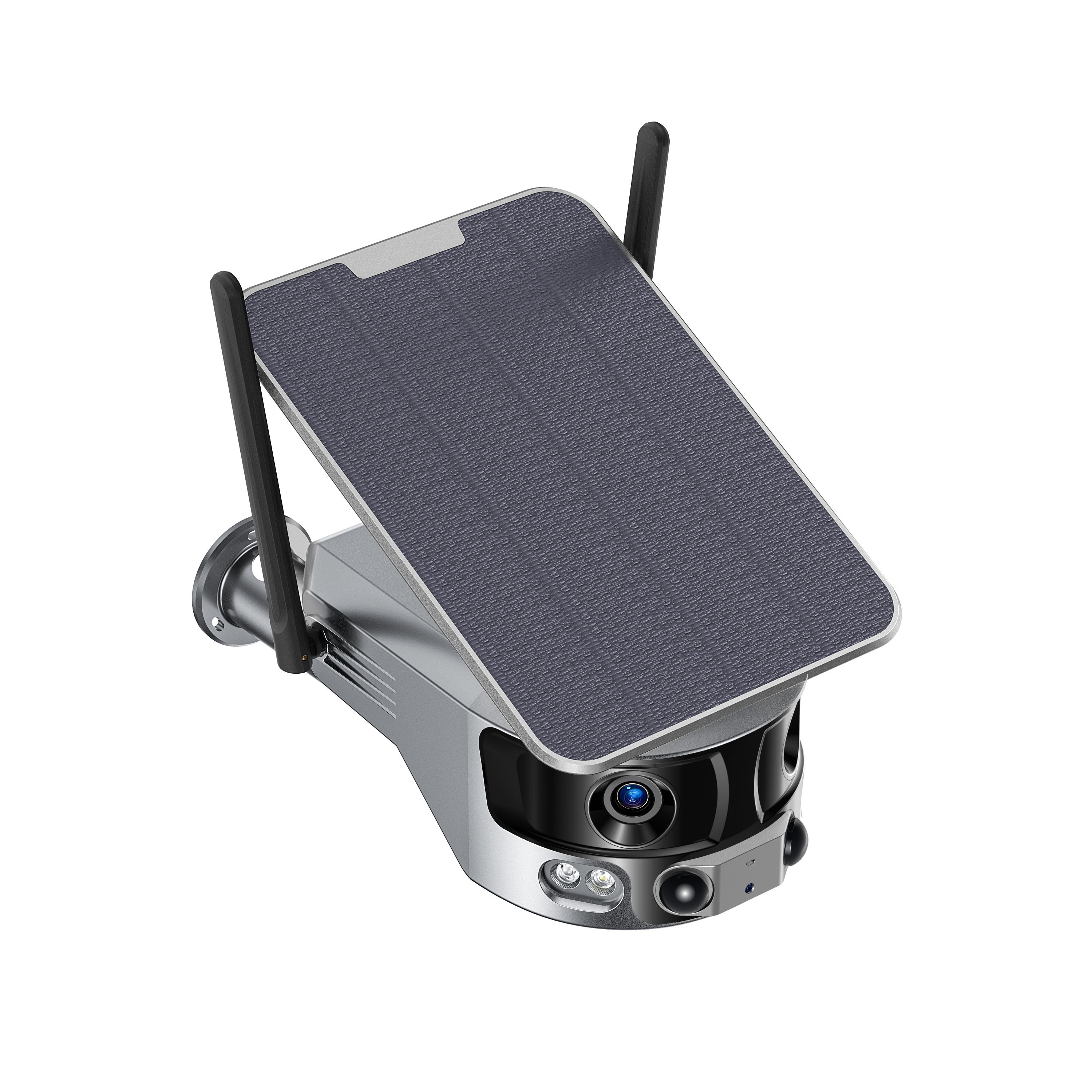 4K 8MP(4MP*2) Dual Lens 180 Degree Wide Angle Solar Power Wifi Network Camera Wi-fi H.265 Wireless Solar Camera Security System