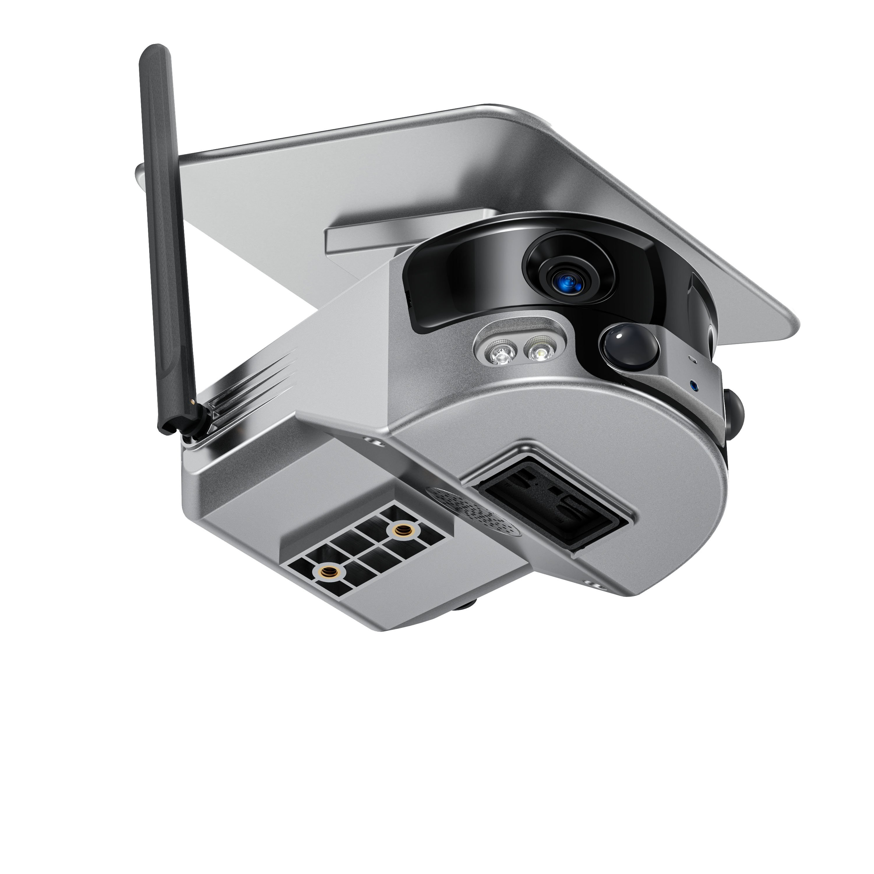 4K 8MP(4MP*2) Dual Lens 180 Degree Wide Angle Solar Power Wifi Network Camera Wi-fi H.265 Wireless Solar Camera Security System
